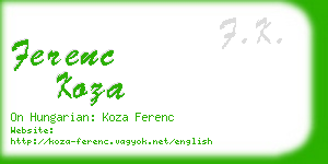 ferenc koza business card